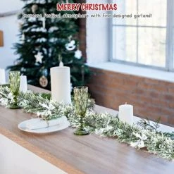 Costway Snow Flocked Christmas Cypress Garland Wedding Party Decor w/280 PE Tips -Outlet Xmas Decor Tree Store GUEST 0009bb9a bf8a 44b7 a093 ee04a8e9b29f