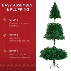 Best Choice Products Premium Hinged Artificial Christmas Pine Tree w/ Metal Base -Outlet Xmas Decor Tree Store GUEST 00463281 1a6b 4a72 a5b6 a31d2942fe7c