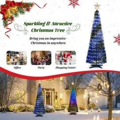 Tangkula 6FT Pop-up Pre-lit Christmas Tree Collapsible Artificial Xmas Tree w/282 RGB Multi-color Lights Tree Top Star, Metal Base 16 Tangkula 6FT Pop-up Pre-lit Christmas Tree Collapsible Artificial Xmas Tree w/282 RGB Multi-color Lights Tree Top Star, Metal Base -Outlet Xmas Decor Tree Store GUEST 00aec23a a933 492a 9b79 197845e6bdb9