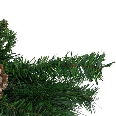 Northlight 28" Unlit Artificial Mixed Pine with Pine Cones and Gold Glitter Christmas Teardrop Swag 5 Northlight 28" Unlit Artificial Mixed Pine with Pine Cones and Gold Glitter Christmas Teardrop Swag - Image 3