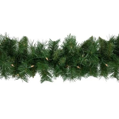 Northlight 9' x 10" Pre-Lit Chatham Pine Artificial Christmas Garland, Clear Lights 4 Northlight 9' x 10" Pre-Lit Chatham Pine Artificial Christmas Garland, Clear Lights - Image 2