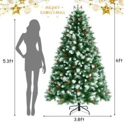 Tangkula Lifelike Christmas Pine Tree, Artificial Hinged Xmas Tree W/ Pine Needles & PVC Tips -Outlet Xmas Decor Tree Store GUEST 015f3cd7 2a1a 4c27 96a4 c75b8c9e8b0c