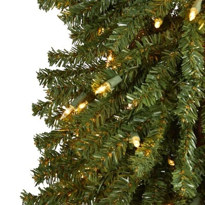 7ft Nearly Natural Pre-Lit Grand Alpine Slim Artificial Christmas Tree Clear Lights 4 7ft Nearly Natural Pre-Lit Grand Alpine Slim Artificial Christmas Tree Clear Lights - Image 2