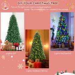 Costway 8ft Pre-lit Hinged Christmas Tree with Remote Control & 9 Lighting Modes -Outlet Xmas Decor Tree Store GUEST 01e1f8a3 f7a2 49a8 9189 d495cd9411c9