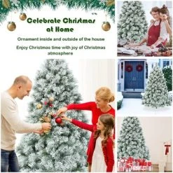 Costway 6ft or 7ft Premium Hinged Artificial Christmas Tree Snowy Pine Needles 17 Costway 6ft or 7ft Premium Hinged Artificial Christmas Tree Snowy Pine Needles -Outlet Xmas Decor Tree Store GUEST 02ee0e5a 92cc 4dfa 9987 2ebe42b63ecc