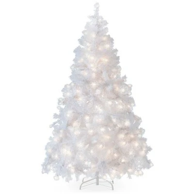 Best Choice Products Pre-Lit Premium Hinged White Artificial Christmas Pine Tree w/ Lights, Stand, PVC Branch Tips 12 Best Choice Products Pre-Lit Premium Hinged White Artificial Christmas Pine Tree w/ Lights, Stand, PVC Branch Tips - Image 10