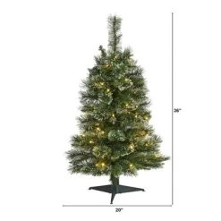 3ft Nearly Natural Pre-Lit LED Wisconsin Snow Tip Pine Artificial Christmas Tree Clear Lights