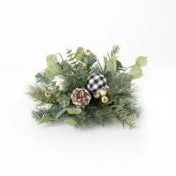 Sullivans Flocked Plaid Pine Orb Decorative Filler 6"H Green -Outlet Xmas Decor Tree Store GUEST 0479e7e5 a63c 42aa 9f26 144e4043f91e