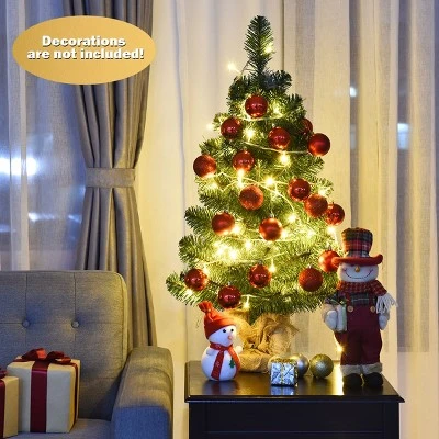 Costway 3Ft Artificial PVC Christmas Tree Tabletop Season Decoration 6 Costway 3Ft Artificial PVC Christmas Tree Tabletop Season Decoration - Image 4