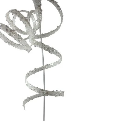 Northlight 62"White Glitter Curly Decorative Christmas Pick 3 Northlight 62"White Glitter Curly Decorative Christmas Pick