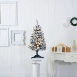 3ft Nearly Natural Pre-Lit LED Flocked Rock Springs Spruce Artificial Christmas Tree Clear Lights -Outlet Xmas Decor Tree Store GUEST 05ce5b37 b5d9 4e79 b980 7fbf43b9bcdf