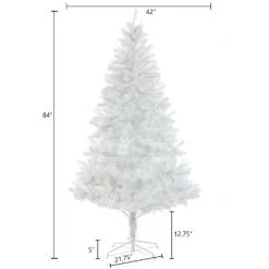 LuxenHome 7ft Pre-Lit LED Artificial White Full Fir Christmas Tree -Outlet Xmas Decor Tree Store GUEST 05eeec63 c247 4e74 9843 a7c1d7650943