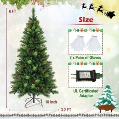Costway 6FT/7FT/8FT Pre-Lit Artificial Christmas Tree 9 Lighting Modes with 300/400/500 LED Lights & Timer 17 Costway 6FT/7FT/8FT Pre-Lit Artificial Christmas Tree 9 Lighting Modes with 300/400/500 LED Lights & Timer -Outlet Xmas Decor Tree Store GUEST 06c0ba21 5104 44ad b9fe ea566248d930