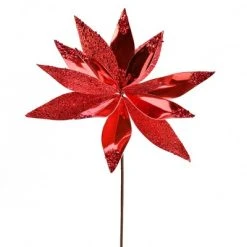 Vickerman 13" Shiny Glitter Poinsettia Spray -Outlet Xmas Decor Tree Store GUEST 06e29c6f 95a0 48f6 9208 8c1796e4f786