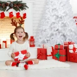 Tangkula 7ft White Artificial PVC Christmas Tree Festive Winter Tree w/ Stand Indoor/Outdoor -Outlet Xmas Decor Tree Store GUEST 0728dcd3 607d 4c99 9acb a746e6c9cf19