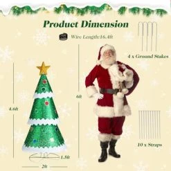 Tangkula 4.6 FT Pop-up Christmas Tree Collapsible Artificial Xmas Tree w/110 Warm Lights Tree Top Star Metal Base Lighted Christmas Decor -Outlet Xmas Decor Tree Store GUEST 077ae975 474f 4e45 aec8 321332c2a709