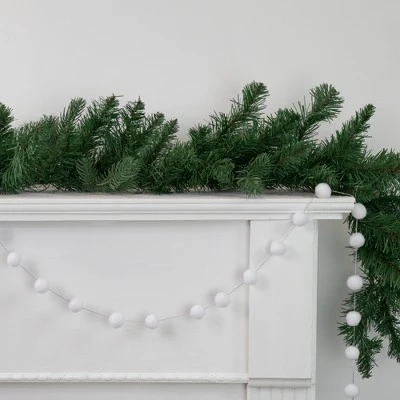 Northlight 9' White Plush Snowball Christmas Garland 3 Northlight 9' White Plush Snowball Christmas Garland