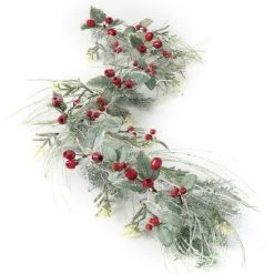 Sullivans Artificial Iced Pine and Berry Garland 66"L Green -Outlet Xmas Decor Tree Store GUEST 086472c2 9fd8 49d5 ab1f 59453656c1d8