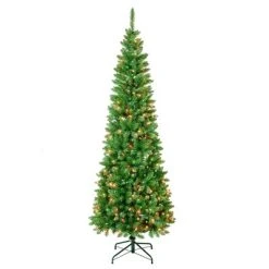 National Tree Company First Traditions Pre-Lit Pencil Rowan Hinged Artificial Christmas Tree Multicolor Lights -Outlet Xmas Decor Tree Store GUEST 08cb44da 6810 44bc a345 02952990438f