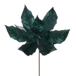 Vickerman 11" Velvet and Glitter Mesh Poinsettia Flower on Steem -Outlet Xmas Decor Tree Store GUEST 090cfcdd 42fc 411c 8a3a d51769ef2344