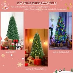 Costway 7ft Pre-lit Hinged Christmas Tree w/ Remote Control & 9 Lighting Modes -Outlet Xmas Decor Tree Store GUEST 09b1dbd8 1786 45ed a950 97ab02e33bb0