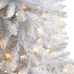 Nearly Natural 4-ft Slim White Artificial Christmas Tree with 100 Warm White LED Lights and 293 Bendable Branches -Outlet Xmas Decor Tree Store GUEST 09b9400f c1e4 49c1 9e14 e6e5a773665e