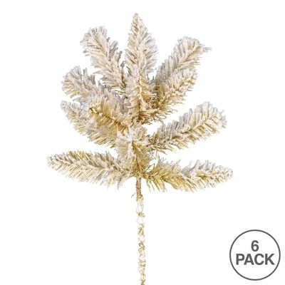 Vickerman 18" Frosted Gold Artificial Christmas Spray. Includes 6 sprays per pack. 3 Vickerman 18" Frosted Gold Artificial Christmas Spray. Includes 6 sprays per pack.