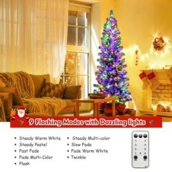 Costway 7.5FT Pre-Lit Hinged Christmas Tree Snow Flocked w/9 Modes Remote Control Lights -Outlet Xmas Decor Tree Store GUEST 0aa1a5dd 6a93 4b7c 9770 0b924521a4c5
