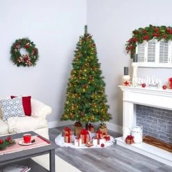 Nearly Natural 7-ft Mixed Pine Artificial Christmas Tree with 350 Clear LED Lights, Pine Cones and Berries 11 Nearly Natural 7-ft Mixed Pine Artificial Christmas Tree with 350 Clear LED Lights, Pine Cones and Berries -Outlet Xmas Decor Tree Store GUEST 0c044465 0cad 4dd5 a249 4f4125377686