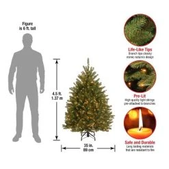 National Tree Company 4.5 ft Pre-Lit Artificial Mini Christmas Tree, Green, Dunhill Fir, White Lights, Includes Stand 9 National Tree Company 4.5 ft Pre-Lit Artificial Mini Christmas Tree, Green, Dunhill Fir, White Lights, Includes Stand -Outlet Xmas Decor Tree Store GUEST 0c253339 6d61 468f a403 424442befdfc