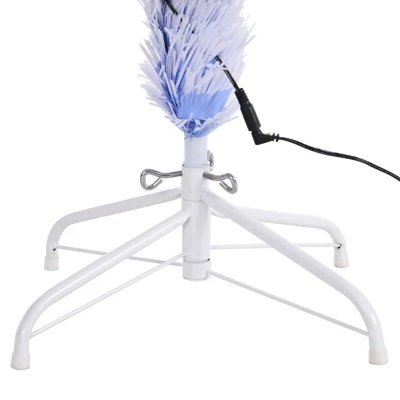 HOMCOM Pre-Lit Douglas Fir Artificial Christmas Tree with 230 Tips, 26 Fiber Optic Lights, White/Blue 6 HOMCOM Pre-Lit Douglas Fir Artificial Christmas Tree with 230 Tips, 26 Fiber Optic Lights, White/Blue - Image 4