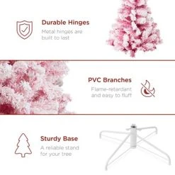 Best Choice Products Prelit Pink Artificial Christmas Tree, Snow Flocked Fir Holiday Decoration 15 Best Choice Products Prelit Pink Artificial Christmas Tree, Snow Flocked Fir Holiday Decoration -Outlet Xmas Decor Tree Store GUEST 0cbc5c77 9e5e 4ab3 8c55 a045d3220712