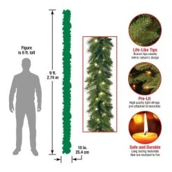 National Tree Company Pre-Lit Artificial Christmas Garland, Green, Winchester Pine, White Lights, Plug In, Christmas Collection, 9 Feet -Outlet Xmas Decor Tree Store GUEST 0d1692d1 cbc5 4833 88cc 39be43fb7487