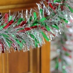 Northlight 12' x 4" Unlit Green/Red Wide Cut Metallic Silver Tinsel Christmas Garland 7 Northlight 12' x 4" Unlit Green/Red Wide Cut Metallic Silver Tinsel Christmas Garland -Outlet Xmas Decor Tree Store GUEST 0d45710c 4880 4469 a39e 9249ecb2e09c
