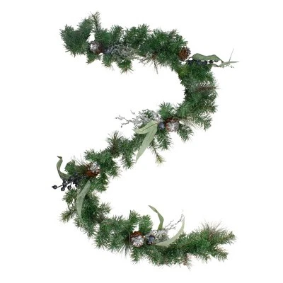 Northlight 6' x 12" Pine and Blueberries Artificial Christmas Garland - Unlit 4 Northlight 6' x 12" Pine and Blueberries Artificial Christmas Garland - Unlit - Image 2