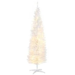 HOMCOM 6' Tall Pre-Lit Slim Noble Fir Artificial Christmas Tree with Realistic Branches, 200 Warm White LED Lights and 390 Tips 11 HOMCOM 6' Tall Pre-Lit Slim Noble Fir Artificial Christmas Tree with Realistic Branches, 200 Warm White LED Lights and 390 Tips -Outlet Xmas Decor Tree Store GUEST 0eb936fb 1b58 48b7 bed2 07afa50d5aa8