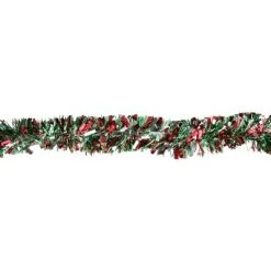 Northlight 12' x 4" Unlit Shiny Red/Green Tinsel Christmas Garland