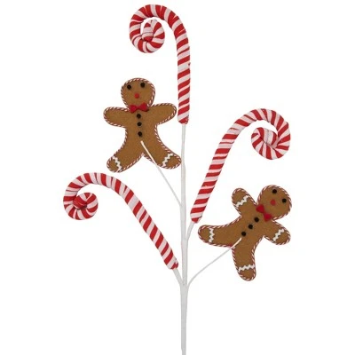 Northlight 28" Gingerbread and Candy Cane Swirls Christmas Spray 4 Northlight 28" Gingerbread and Candy Cane Swirls Christmas Spray - Image 2