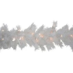 Northlight 9' x 14" Pre-Lit White Alaskan Pine Artificial Christmas Garland, Warm White LED Lights -Outlet Xmas Decor Tree Store GUEST 0fc832c7 84c5 4dcd 85c3 d29cb480e651