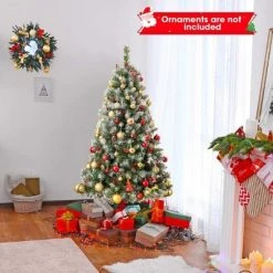 Costway 5FT/6.5FT/7.5FT Artificial Christmas Tree Hinged with 200/420/560/650 Warm LED Lights & 126/207/267/309 Red Berries 17 Costway 5FT/6.5FT/7.5FT Artificial Christmas Tree Hinged with 200/420/560/650 Warm LED Lights & 126/207/267/309 Red Berries -Outlet Xmas Decor Tree Store GUEST 0fe169d0 70d4 43c2 a90f edd232191bdd