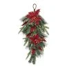 Transpac Artificial 26 in. Green Christmas Gilded Poinsettia T-Drop
