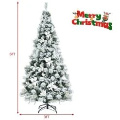 Tangkula Artificial Snow Flocked Christmas Tree 6FT Hinged Christmas Tree W/ 631 Branch Tips 17 Tangkula Artificial Snow Flocked Christmas Tree 6FT Hinged Christmas Tree W/ 631 Branch Tips -Outlet Xmas Decor Tree Store GUEST 1056ab18 79ef 4018 845e b844c3edc5b9