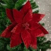 Northlight 24" Red Glittered Poinsettia Christmas Stem Spray