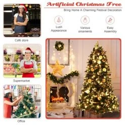 Costway 7.5FT Pre-Lit Artificial Christmas Tree 1242 Tips w/100 Ornaments and 250 Lights -Outlet Xmas Decor Tree Store GUEST 113768fe ca60 4f78 bb2b f70f01f514ce