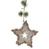 Northlight 25" Brown and Green Artificial Mini Pine Needle Sprig with Star Hanging Spray