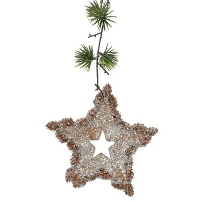 Northlight 25" Brown and Green Artificial Mini Pine Needle Sprig with Star Hanging Spray 3 Northlight 25" Brown and Green Artificial Mini Pine Needle Sprig with Star Hanging Spray