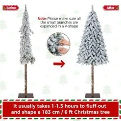 Yaheetech Snow Flocked Artificial Christmas Tree with Lights for Home Party -Outlet Xmas Decor Tree Store GUEST 115f01e5 0954 45c8 af00 74d87fe6a78a