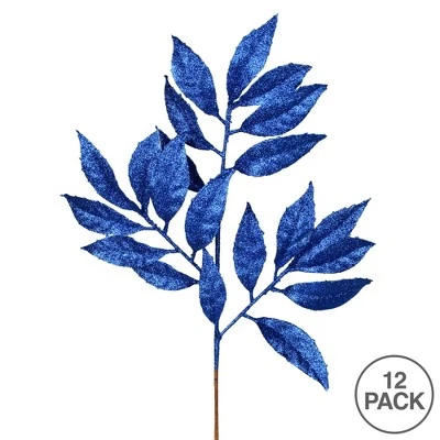 Vickerman 21" Glitter Bay Leaf Aritificial Christmas Spray 4 Vickerman 21" Glitter Bay Leaf Aritificial Christmas Spray - Image 2