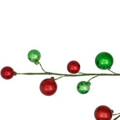 Northlight 30" Green and Red Ball Ornament Christmas Spray