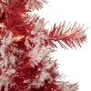 Northlight 9' x 12" Pre-lit Flocked Red Pine Artificial Christmas Garland, Clear Lights